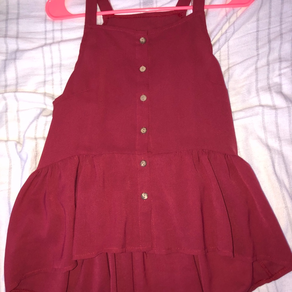 Red buttoned down flowy tank top